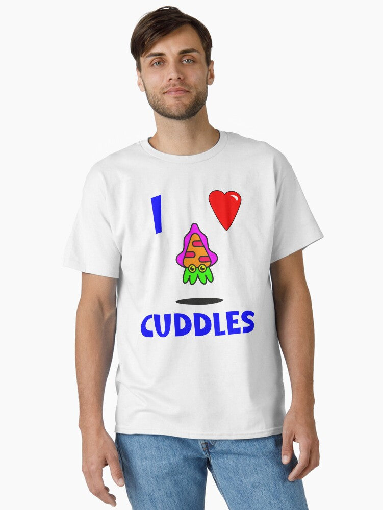 Colorful I love Cuddles Design Classic T-Shirt