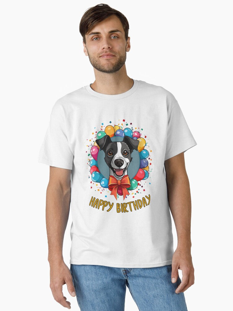 Birthday Jack Russell Black and White Happy Birthday Classic T Shirt T Shirt Aesthetic Fit High CTR Pick
