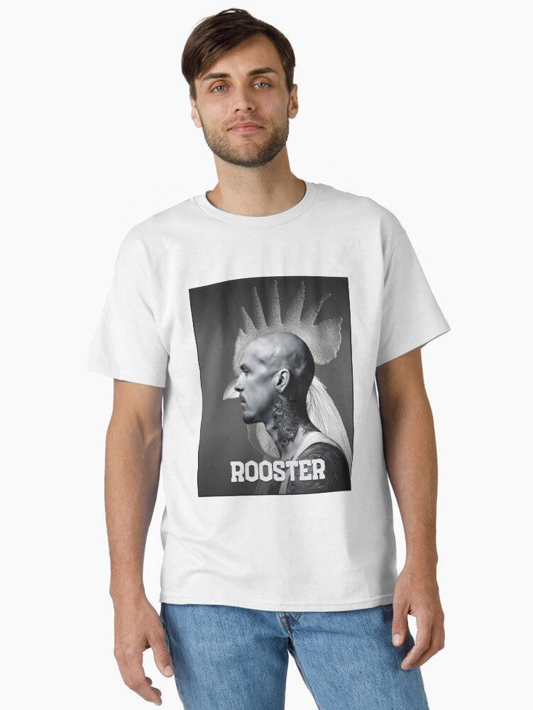 Rooster monochromatic graphics Classic T Shirt T Shirt Viral TikTok Tech Vibe