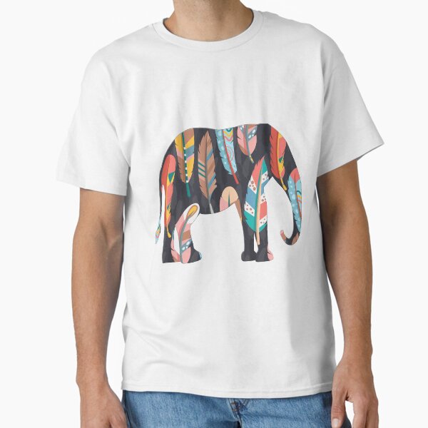 Boho Elephant Feathers Classic T-Shirt for Sale by koshea23