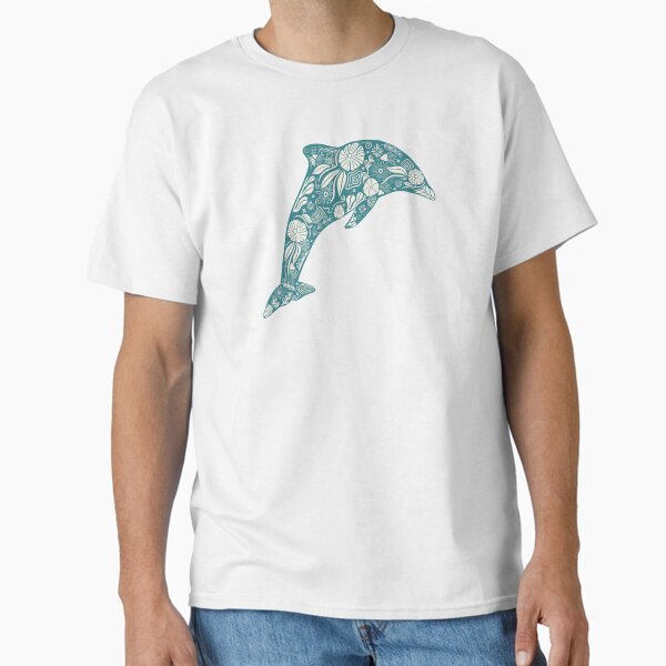 Floral Dolphin Friend Classic T-Shirt for Sale by emhsdesign