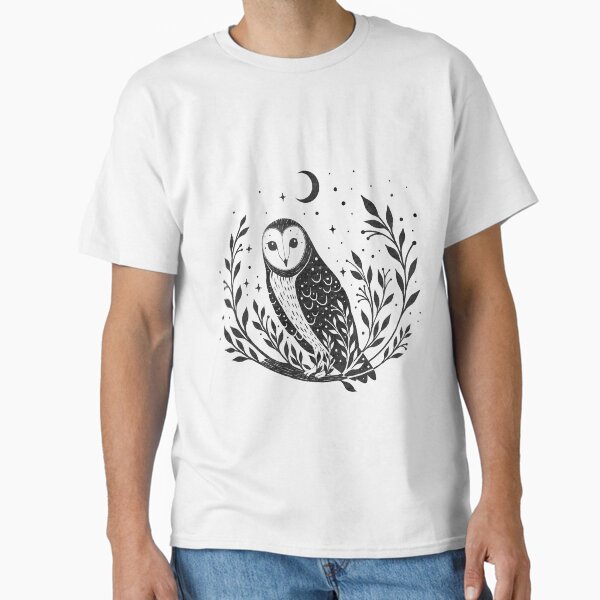 Owl Moon- Black Classic T-Shirt for Sale by episodicDrawing