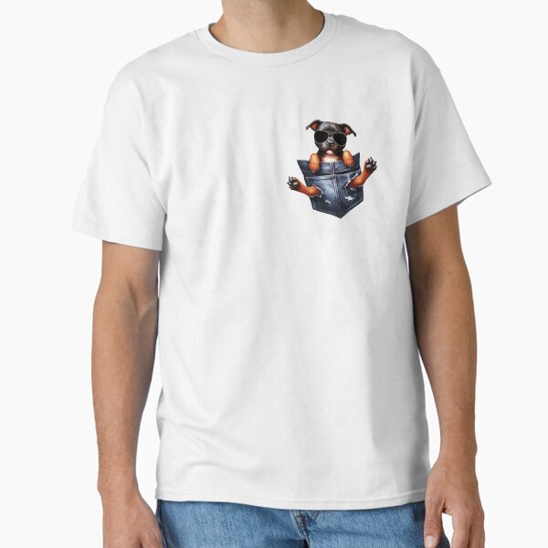 Cool Staffordshire Bull Terrier In The Pocket Classic T-Shirt for Sale by TheAnimalZ00