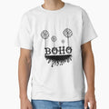Boho Dandelion and Grass Typography T-Shirt Classic T-Shirt for Sale by GorinART