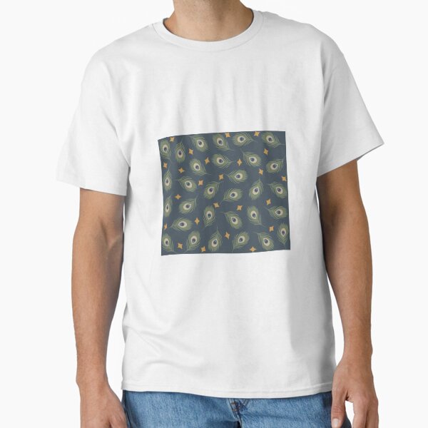 Boho Peacock Feather and Stars Pattern – Elegant Bohemian Design Classic T-Shirt for Sale by NJtheartist