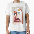 Boho chic style woman girl palms tree, Classic T-Shirt for Sale by Caravanstudio