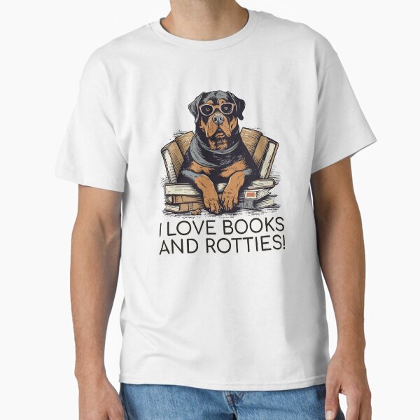 Rottweiler Bookworm II - A Cozy Design for Book Lovers Classic T-Shirt for Sale by brindled