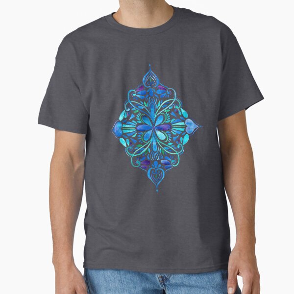 Deep Ocean Art Nouveau Watercolor Doodle Classic T-Shirt for Sale by micklyn