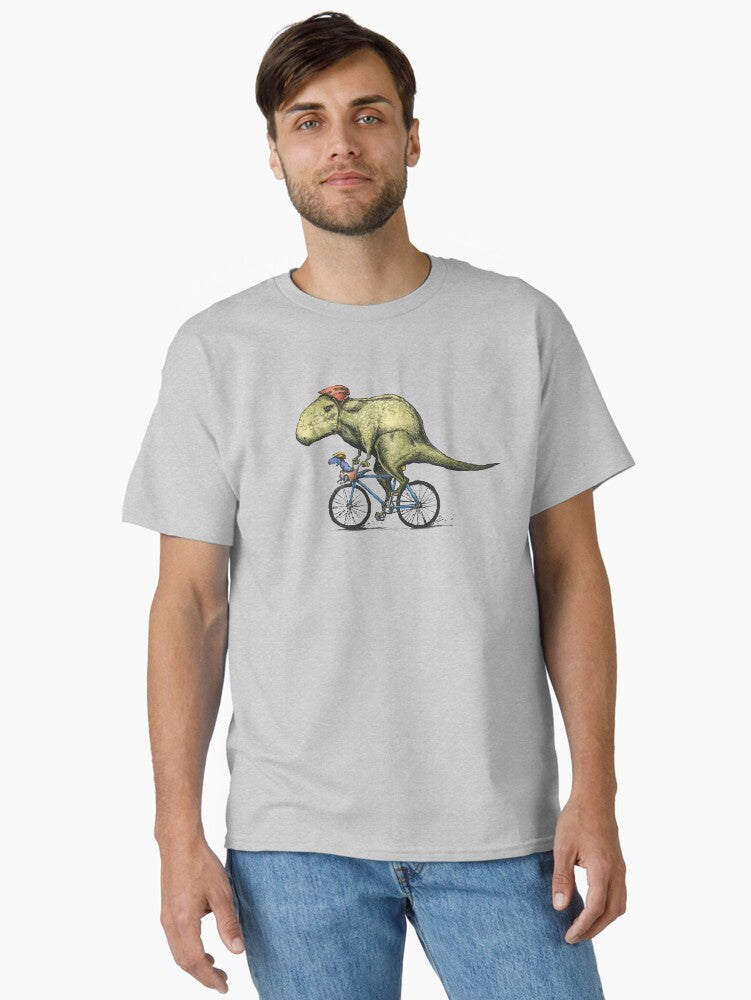T rex Bikers Bicycle Riding Dinosaur Design Classic T Shirt T Shirt | Best Seller Look | Daily Wear Favorite