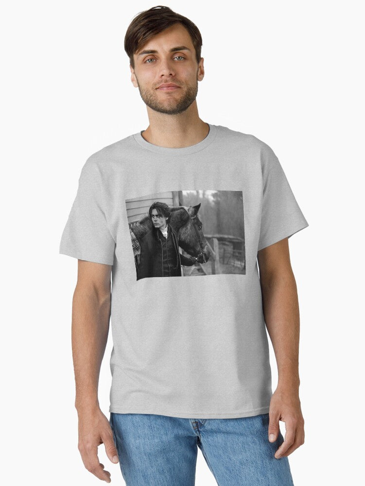 Johnny Depp with horse Classic T Shirt T Shirt Premium Quality Hot Search US