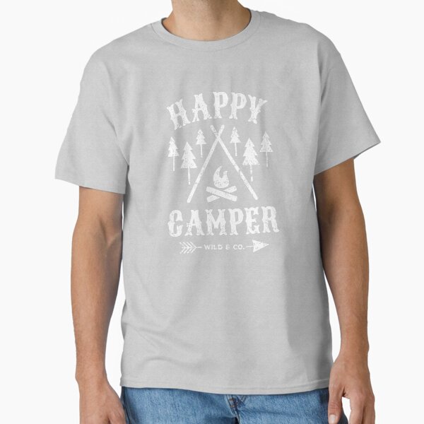 Happy Camper distressed white Classic T-Shirt by posay