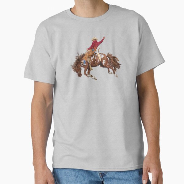 Vintage Western Rodeo Art, Bronco Busting Cowboy Classic T-Shirt for Sale by rlnielsen4