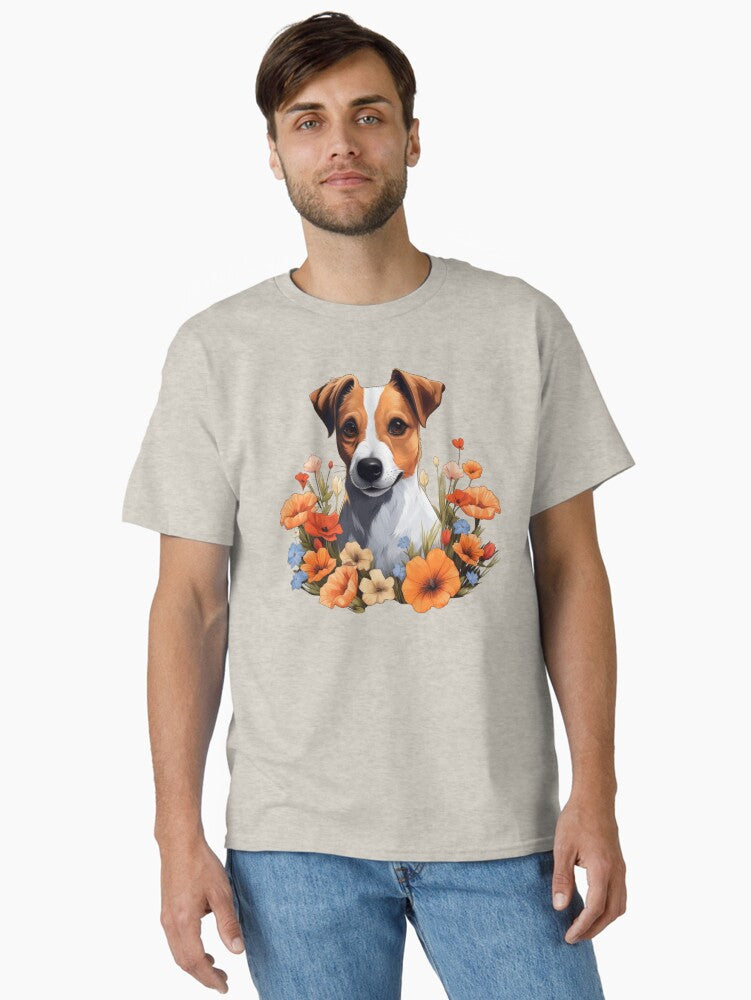 Jack Russell Terrier in Flowers Classic T Shirt T Shirt Trending 2025 Top Rated