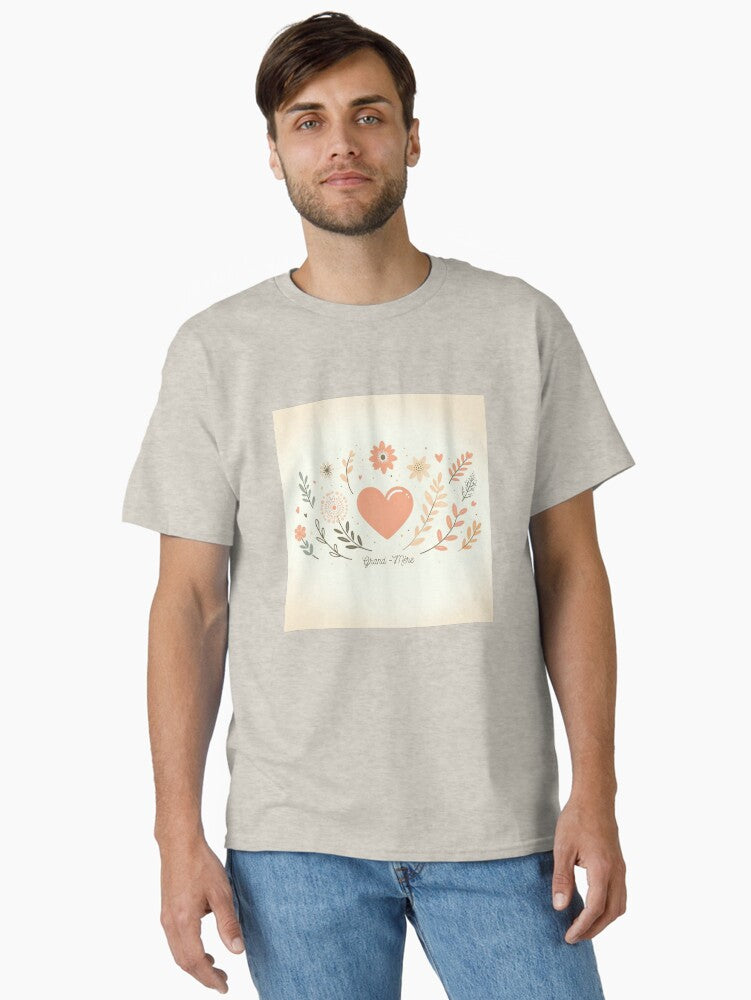 Heart and flowers for grandmother in pastel colors Classic T-Shirt