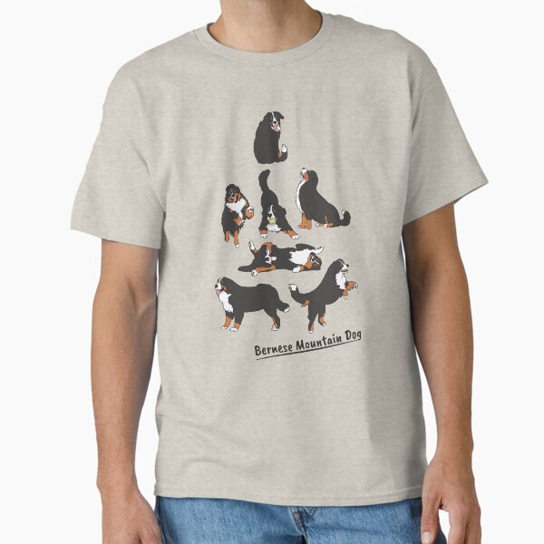 Playing Bernese Mountain Dog - Blue Background Classic T-Shirt for Sale by Lulupainting