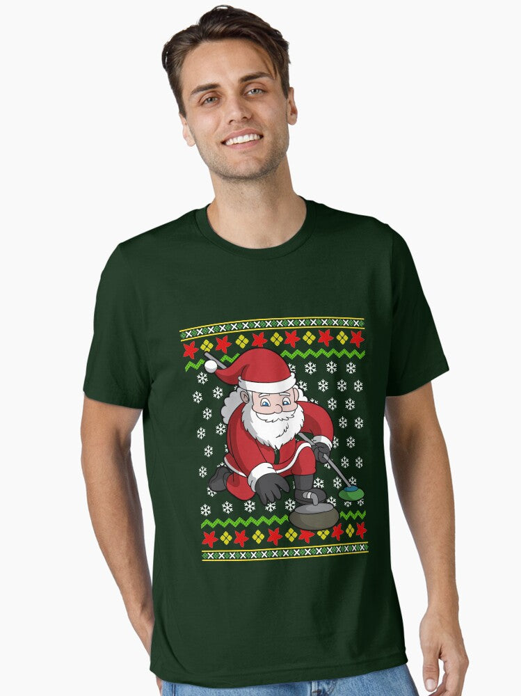 Santa Curling Ugly Christmas Essential T-Shirt
