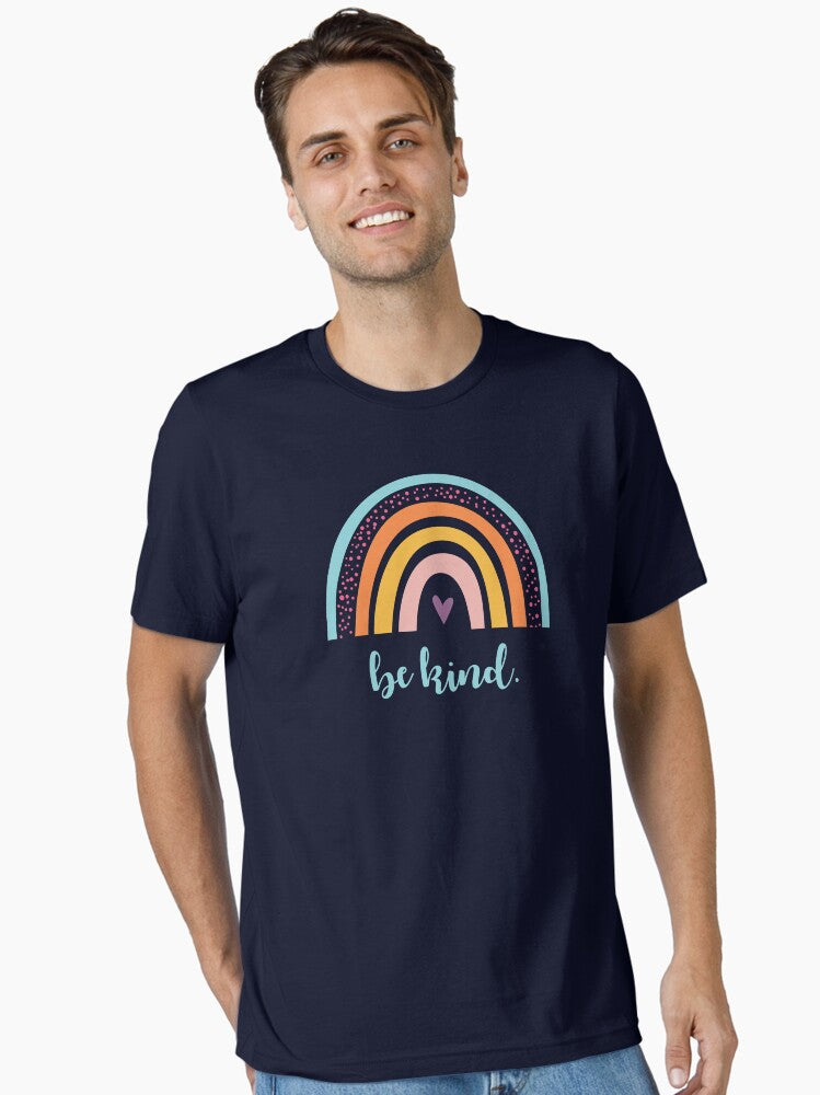 Be Kind Rainbow Kindness Love Heart Colorful Comfort Colors Christian Birthday Gift Essential T-Shirt