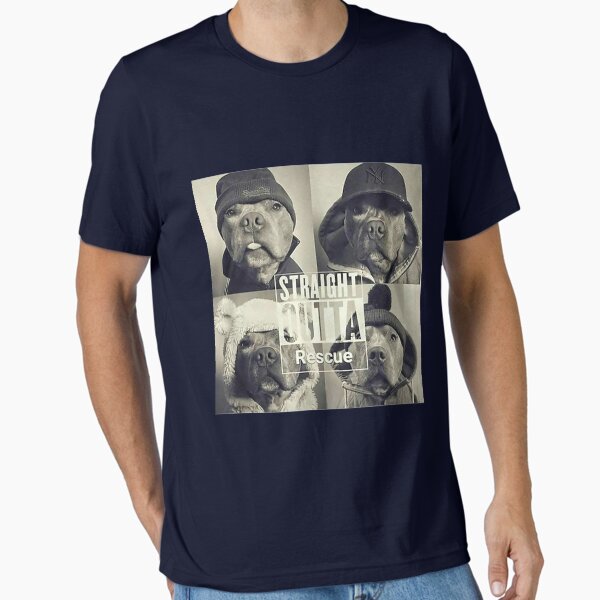 Straight Outta Rescue Pitbull  Essential T-Shirt for Sale by JamesArtism