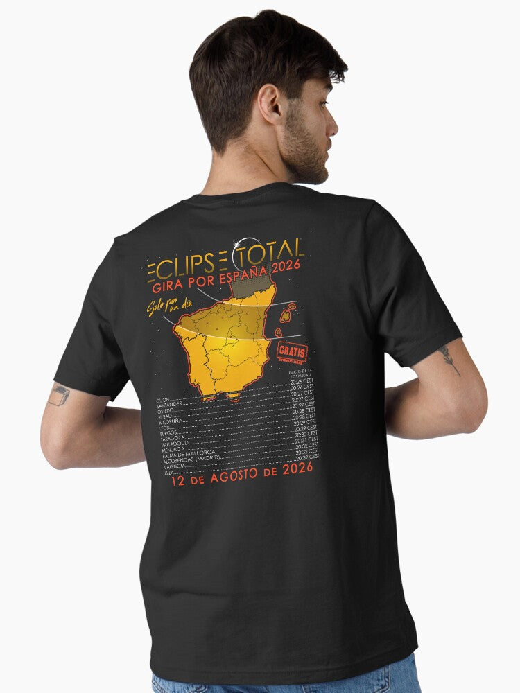 Total Solar Eclipse 2026 Tour of Spain August 12th 2026 - On Back Essential T-Shirt | Premium Unisex T-Shirt, Trending Graphic Tee