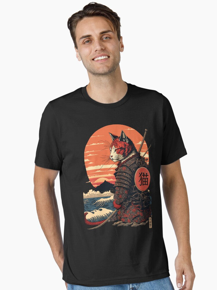 Ukiyo e Samurai Cat Essential T Shirt T Shirt Viral US Style High CTR Pick