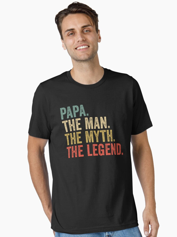 papa the man the myth the legend retro fathers day Essential T Shirt T Shirt | Best Seller Look | High CTR Pick
