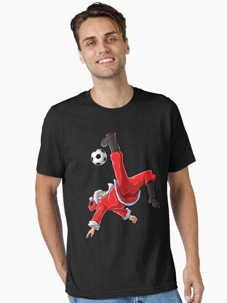 Santa Soccer Shirt Bicycle Kick Santa Claus Funny Xmas Sport Gifts Essential T-Shirt