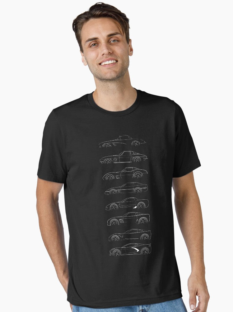 Evolution of the corvette profile white Essential T Shirt T Shirt Aesthetic Fit High CTR Pick