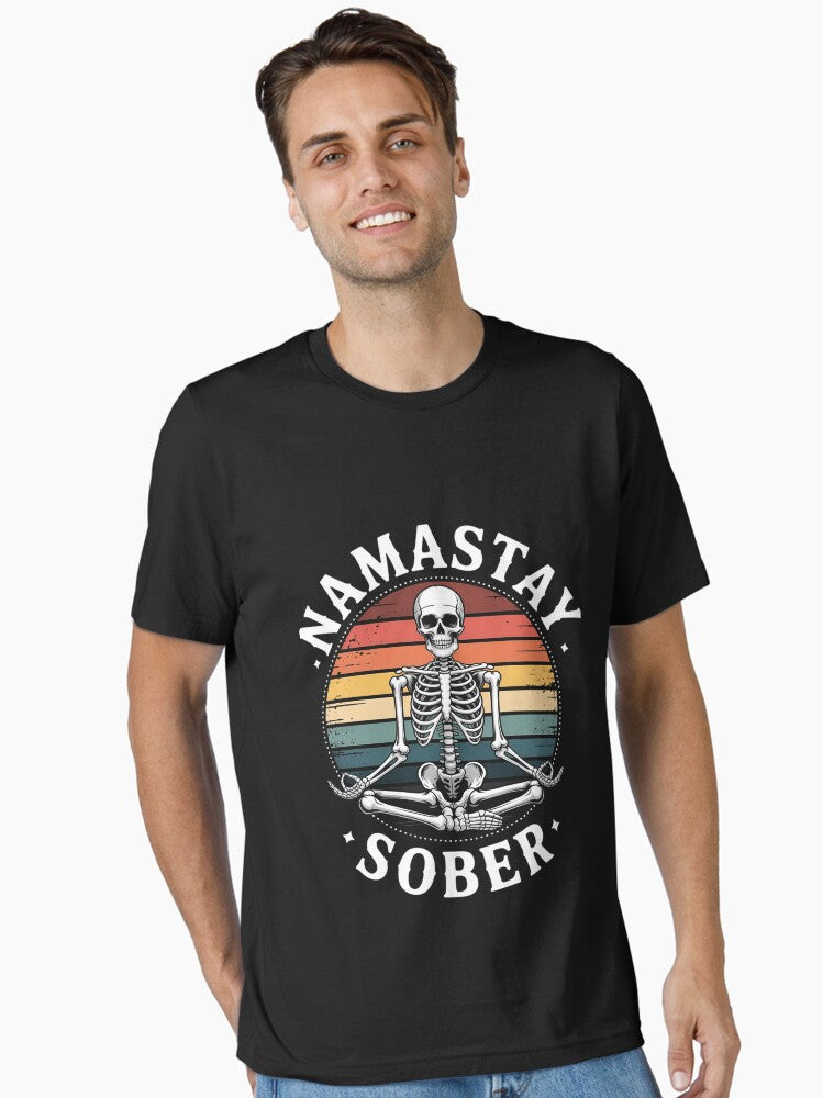 skeleton lotus position yoga sober addiction recovery