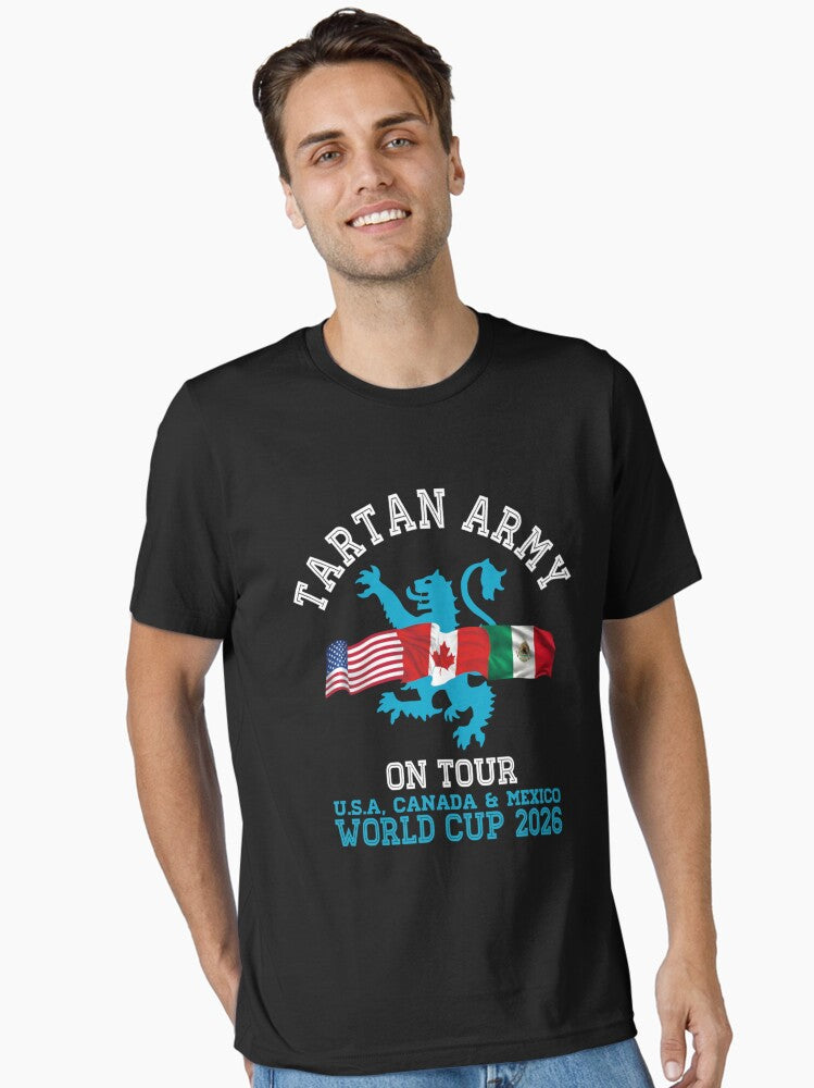 Tartan Army on Tour Scotland World Cup 2026 USA Canada Mexico Supporters Essential T-Shirt | Premium Unisex T-Shirt, Trending Graphic Tee