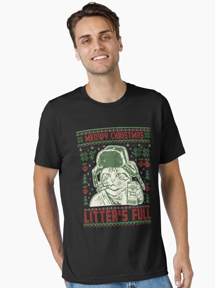 Meowy Christmas Litter's Full Cat Lovers Christmas Xmas Essential T-Shirt