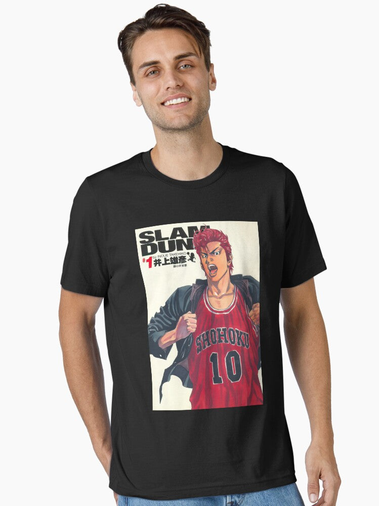 Hanamichi Sakuragi in Action Slam Dunk Basketball Legends Shohoku High Heroes Essential T Shirt T Shirt Viral TikTok