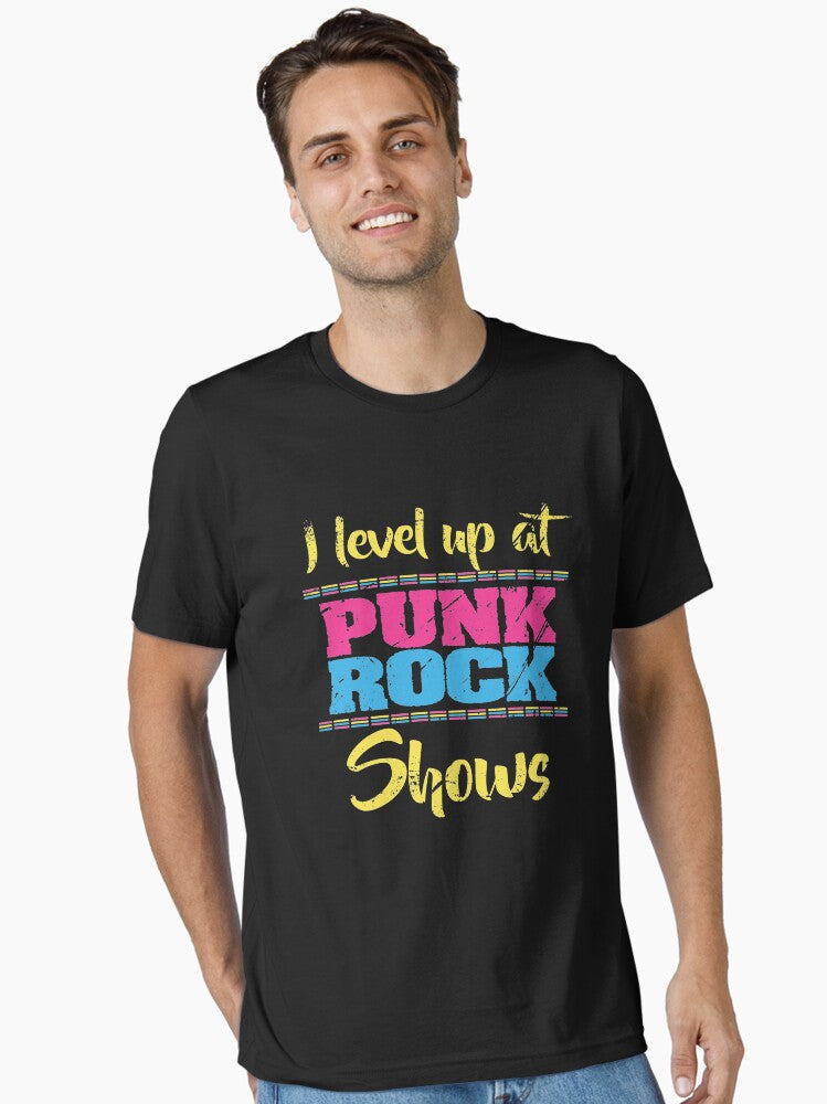 I Level Up At Punk Rock Shows 90s 80s Design Essential T-shirt | Trendy Graphic Tee | Casual Unisex T-shirt