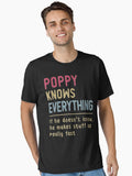 Mens Poppy Know Everything Grandpa Gift Essential T Shirt T Shirt | Viral US Style | Daily Wear Favorite