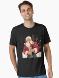 Scottish Santa Playing Bagpipes Christmas | Fun Kilt Xmas Gift | Festive Highland Santa Design Essential T-Shirt