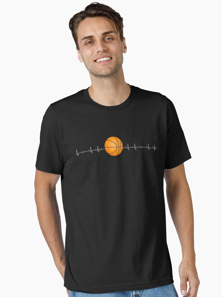 Basketball Heartbeat basketball lover Essential T Shirt T Shirt Premium Print Limited Drop Feel
