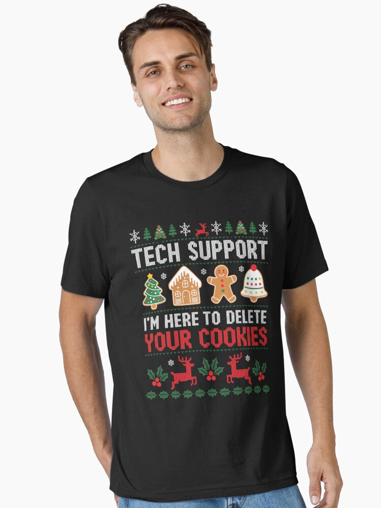 Christmas Tech Support I'M Here To Delete Cookies Essential T-Shirt