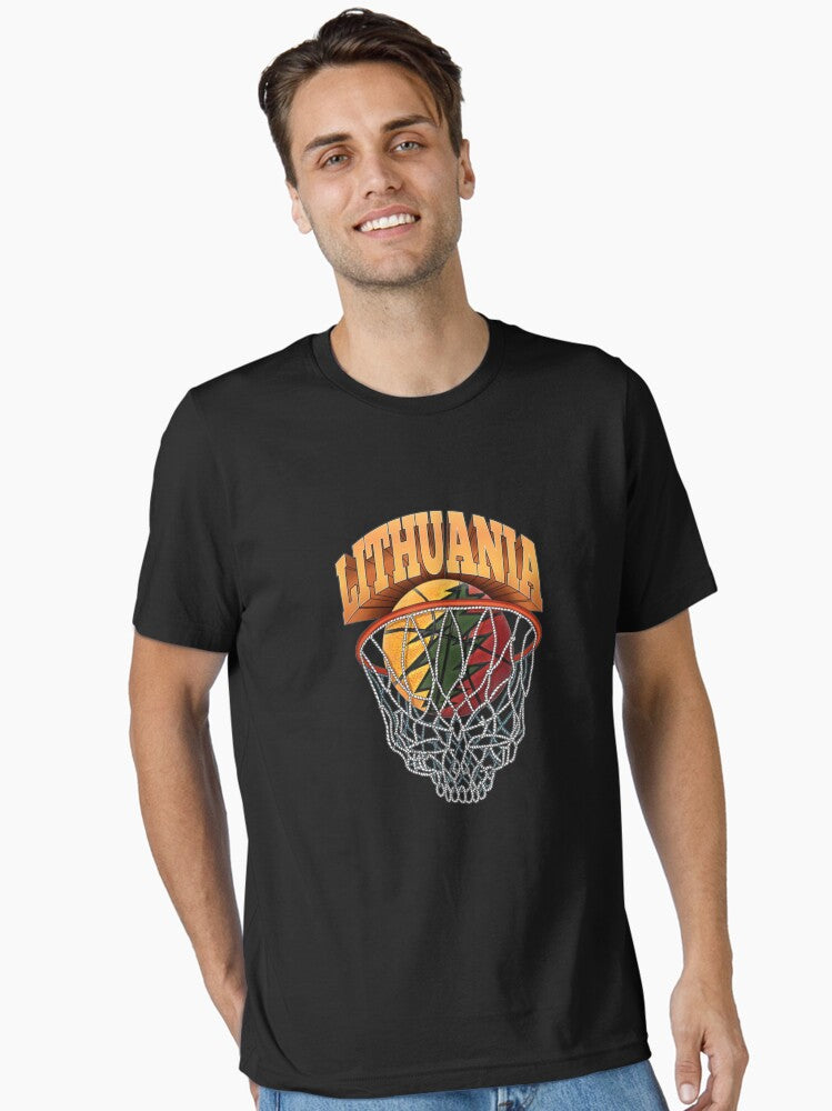 Lithuania Basketball Skeleton Net Fan Unique Graphic Gift Essential T Shirt T Shirt Comfort Fit Hot Right Now