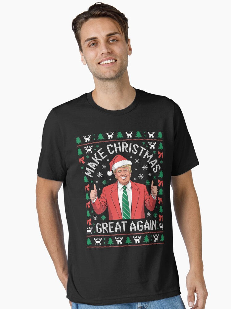 Make Christmas Great Again Trump Xmas Snow Pajama Ugly Essential T-Shirt