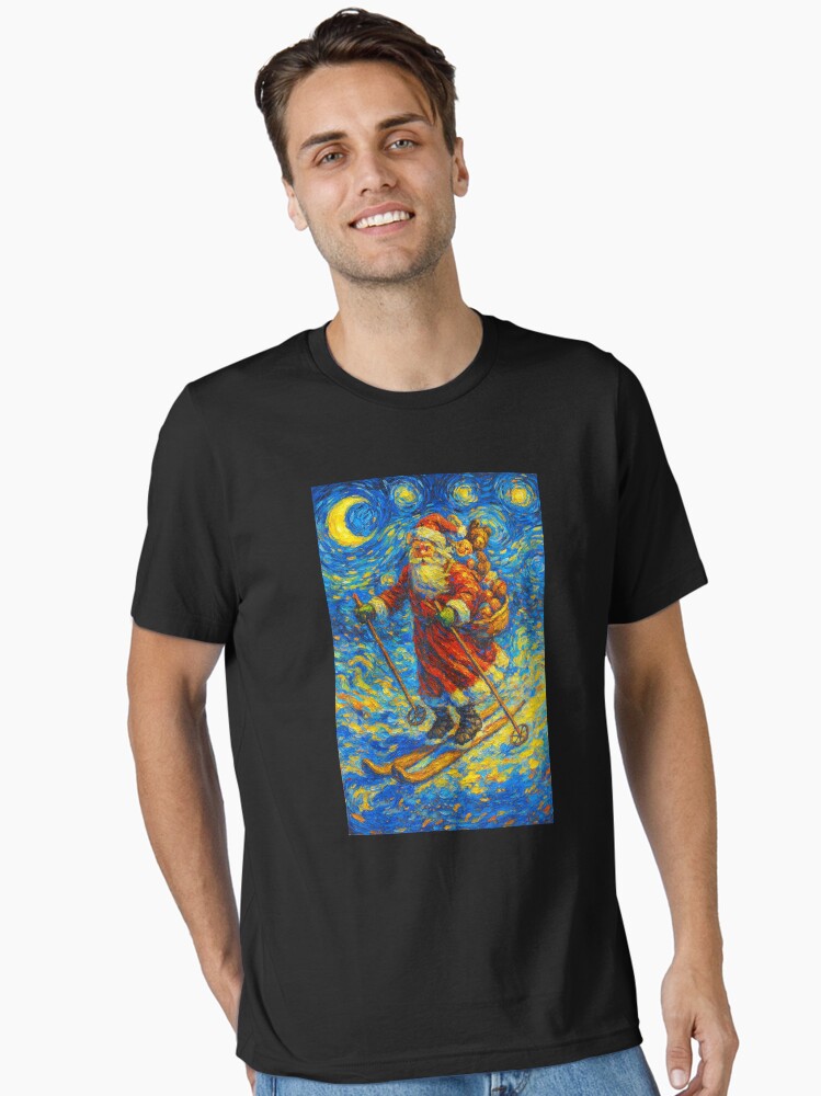 Starry Night Festive Christmas santa claus Essential T-Shirt