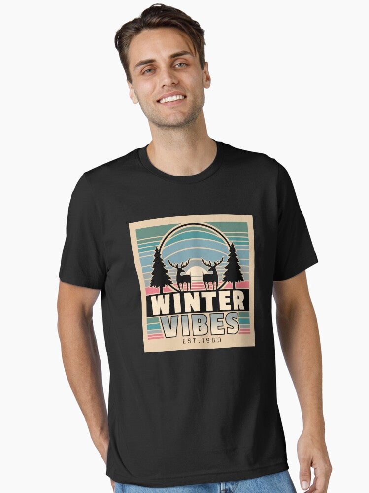 Winter Vibes: Retro Sunset & Nature Essential T-Shirt