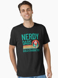Nerdy Dads Build Character Retro D20 Dice Geek Dad Design Essential T Shirt T Shirt | Viral US Style | Great Gift for...