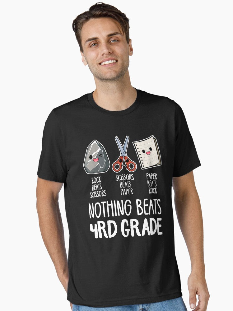 Rock Paper Scissors Teacher Shirt Nothing Beats 4rd Grade Essential T-shirt | Trendy Graphic Tee | Casual Unisex T-shirt