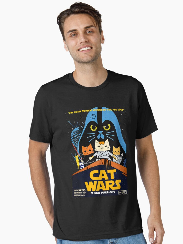 Cat Wars Movie Parody Essential T Shirt T Shirt Aesthetic Fit High Search Demand