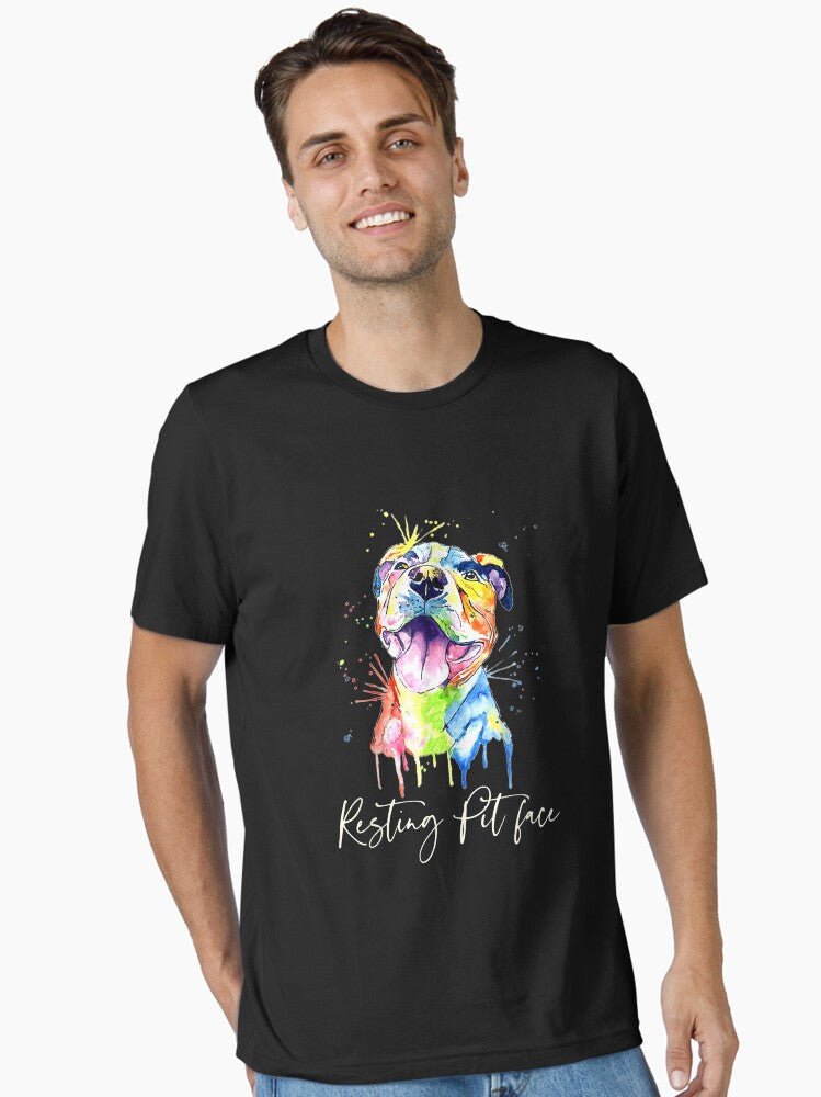 Resting Pit Face Pitbull Watercolor Dog Lovers Gift Essential T Shirt T Shirt | Comfort Fit | US Hot Search