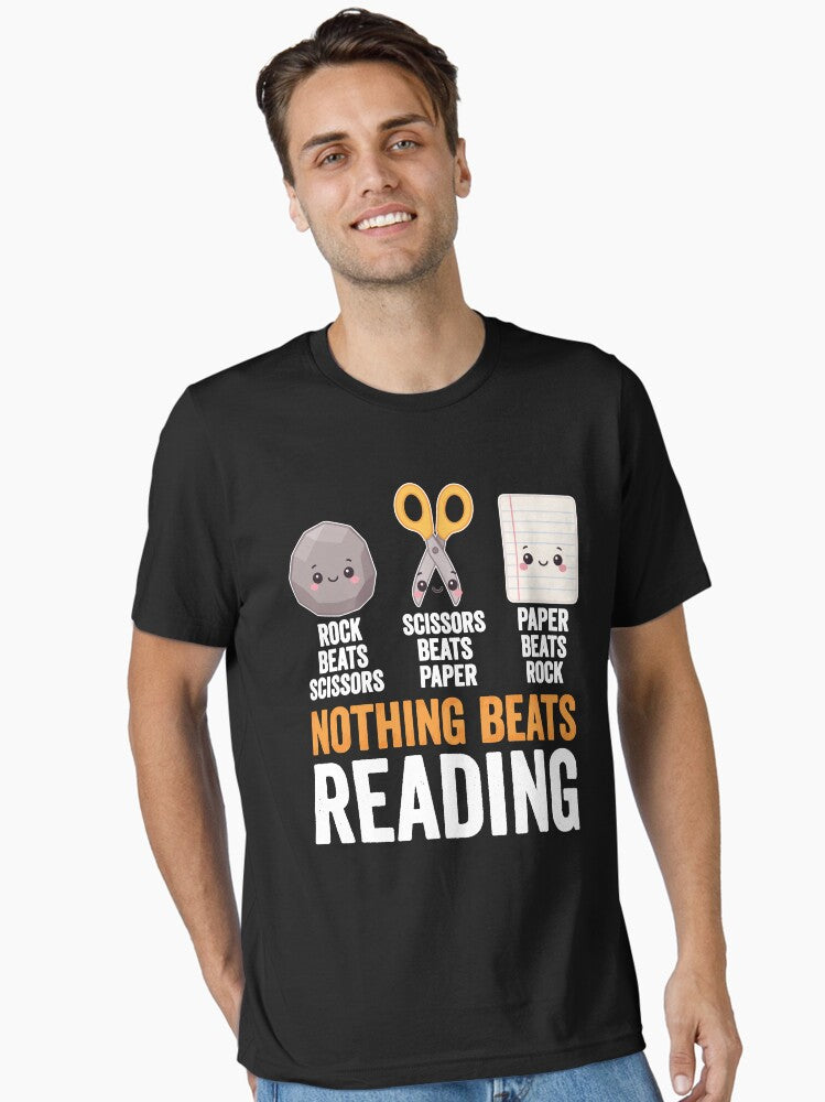 Nothing Beats Reading Rock Paper Scissors Essential T-shirt | Trendy Graphic Tee | Casual Unisex T-shirt