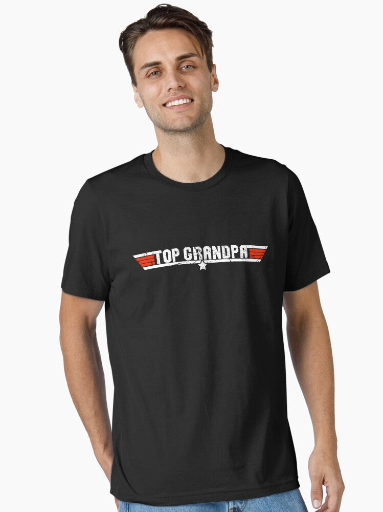Top Grandpa Funny 80s Dad Air Humor Movie Gun 1980s Military Force Men Essential T Shirt T Shirt | Best Seller Look |...