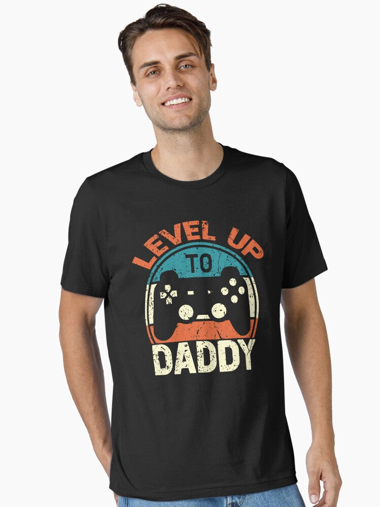 Leveled Up To Daddy Gifts Father To Be New Dad Essential T Shirt T Shirt | Trending 2025 | Daily Wear Favorite