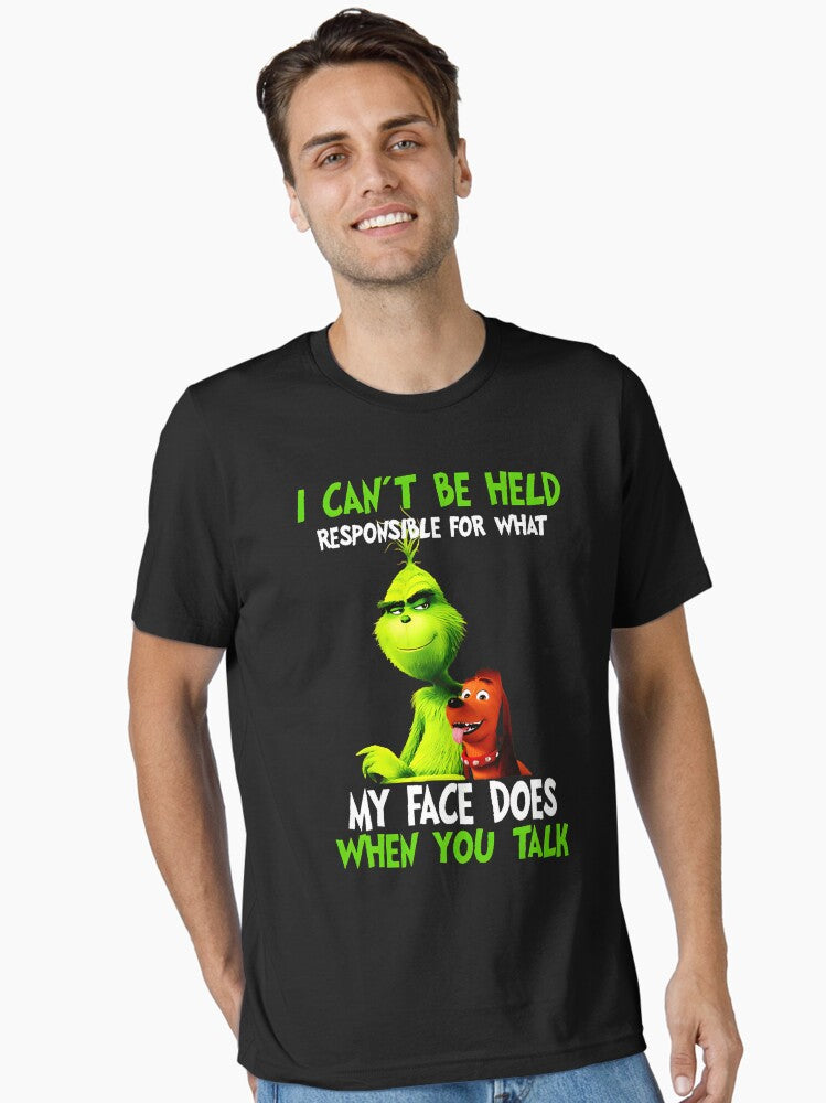 Christmas I Can’t Be Held Responsibles Grinchs Face Essential T-Shirt