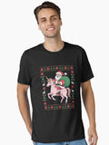 Ugly Xmas Sweater Santa Riding Unicorn Christmas Essential T-Shirt