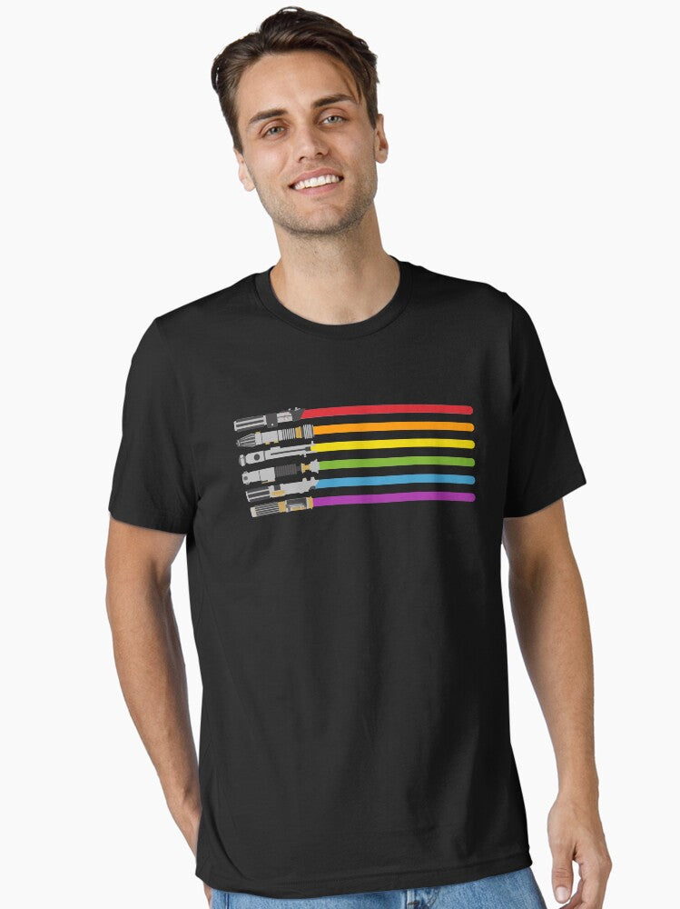 Lightsaber Rainbow Essential T-Shirt | Graphic T-Shirt for Unisex